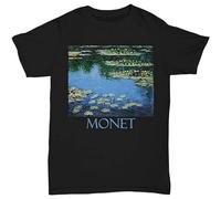 JPCJSL Men's Waterlilies Harmony in Blue by Claude Monet O-Neck Cotton T Shirt