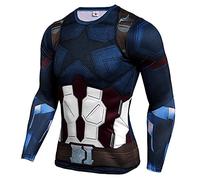 JPDD Men Fitness Workout Sport Gym Long Sleeve Tight Compression Men Shirt Raglan Sleeve 3D Printed Role-Playing Costumes Superhero 3D Long Sleeve Sports Anti-Sweat Breathable T-Shirt