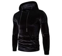 JPDD Mens Velour Hip Hop Fashion Hoodies Men's Outdoor Sweatshirt Thick Gold Velvet Warm Pullover Top Solid Color Hoodie Casual Sweater Men's T-Shirt Fashion Wild Sweater Coat Outwear Blouse