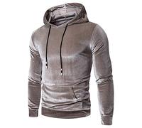 JPDD Mens Velour Hip Hop Fashion Hoodies Men's Outdoor Sweatshirt Thick Gold Velvet Warm Pullover Top Solid Color Hoodie Casual Sweater Men's T-Shirt Fashion Wild Sweater Coat Outwear Blouse