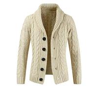 JPDD Men's Wool Cardigan jumper Sweatshirt Knitted Cardigan Full Front Autumn Winter Cardigan Sweater Coat Wool Sweater Jackets Thick Coat Casual Knitwear Cardigan Chunky Knit Jacket Shawl Collar