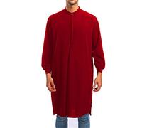 JPDD Unisex Clergy Cassock Adults Liturgical Vestment Preacher Altar Style Single Breasted Graduation Gown Choir Robe Clergy Teachers Gown Outfit Church Robes Baptism Pastor Preacher T Shirt Red