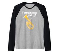 J'peux pas is Brass Band Humour in French A Funny Tenor Horn Raglan Baseball Tee