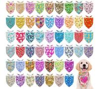 JpGdn 100PCS Dog Bandanas Paisley Bulk for Small Medium Breed Kerchief Triangle Bibs Scarves Pink Blue Yellow Red Girl Boy Grooming Costume