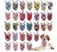 JpGdn 100PCS/Pack Small Dog Bandana Bulk Pet Kerchief Washable Triangle Bibs Head Scarves Scarfs Random Pattern Selvedge Sewing Stitching Edge Hemming Stitch Seam for Medium Grooming Costume