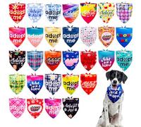 JpGdn 30Pcs/Pack Adopt Me Dog Bandanas Bulk Stitching Hemming Selvedge Sewing Scarves with Paw Print for Large Extra Large XL XXL Foster Animals to Look for Homes or Adoption