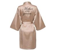 JPHCHSC Bride Kimono Robe Satin Silk Satin Maid of Honor Dressing Gown for Women Bridesmaid Mother Sister of the Groom Bridal Morning Robes with Oblique V-Neck