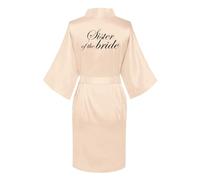 JPHCHSC Bride Robe Satin Kimono Robe Silk Satin Dressing Gown for Women Bridesmaid Robes Short Bridal Morning Robes,Bridesmaids Robes for Wedding Bridal Robes,Maid of Honor Robe, Bridal Party Gift