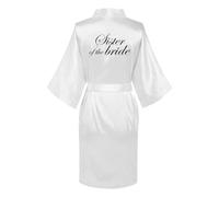 JPHCHSC Bride Robes Women's Kimono Robe Satin Bridesmaid Party Robes, Bridal Morning Robes,Bride Dressing Gown,Bathrobe Getting Ready,Mother of the Bride,Nightwear,Sleepwear,Nightgown,bridal robe