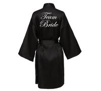 JPHCHSC Bride Satin Kimono Robe - Silk Maid of Honor Dressing Gown for Women, Bridesmaid, Mother Sister of the Groom - Bridal Morning Robe With Oblique V-Neck