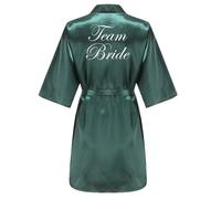 JPHCHSC Bride Satin Kimono Robe - Silk Maid of Honor Dressing Gown for Women, Bridesmaid, Mother Sister of the Groom - Bridal Morning Robe With Oblique V-Neck