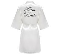 JPHCHSC Bride Satin Kimono Robe with Oblique V-Neck for Women Bridesmaid, Maid of Honor, Mother, Sister of the Groom, Bridal Morning Robes