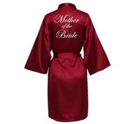 JPHCHSC Bride's Satin Kimono Robe - Silk Satin Maid of Honor Dressing Gown for Women - Bridal Morning Robes with Oblique V-Neck