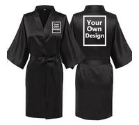 JPHCHSC Custom Bridesmaid Bathrobe, Personalised Women Bride Robe with Photo and Text, Customised Gift Bridal Party Kimono NT02C