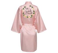 JPHCHSC Customized Bridesmaid Bride Team Bride Robe Dressing Gown for Women Robes Short Bridal Morning Robes