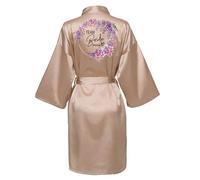 JPHCHSC Customized Bridesmaid Bride Team Bride Robe Dressing Gown for Women Robes Short Bridal Morning Robes