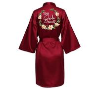 JPHCHSC Customized Bridesmaid Bride Team Bride Robe Dressing Gown for Women Robes Short Bridal Morning Robes