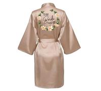 JPHCHSC Customized Bridesmaid Bride Team Bride Robe Dressing Gown for Women Robes Short Bridal Morning Robes