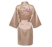 JPHCHSC Customized Bridesmaid Bride Team Bride Robe Dressing Gown for Women Robes Short Bridal Morning Robes