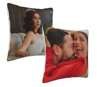 JPHCHSC Pack of 2 Personalised Cushion Cover - Add Your Text, Picture, Design on Pillow 45x45cm, Machine washable and iron, One side print, Gift idea for Birthday, Wedding and Special Moments