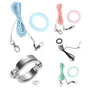 JPHCHSC Personalised Bird Leash with Name, Prevent loss,Retractable Elastic Flying Rope, 800cm, Anti-Bite Harness with 3 Foot Rings for Parrots (4 Color to choose, S(5 meters long))