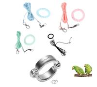 JPHCHSC Personalised Bird Leash with Name, Prevent loss,Retractable Elastic Flying Rope, 800cm, Anti-Bite Harness with 3 Foot Rings for Parrots (4 Color to choose, S(3 meters long))