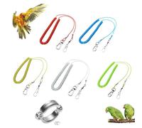 JPHCHSC Personalised Bird Leash with Name, Prevent loss,Retractable Elastic Flying Rope, 800cm, Anti-Bite Harness with 3 Foot Rings for Parrots (5 color to choose, S(3 meters long))