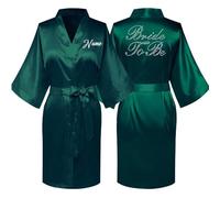 JPHCHSC Personalised Bride Satin Bridal Bathrobe, Handmade Wedding Kimono, Women's Dressing Gown, Bridesmaid Party Robes UK31X04