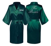 JPHCHSC Personalised Bride Satin Bridal Bathrobe, Handmade Wedding Kimono, Women's Dressing Gown, Bridesmaid Party Robes UK31X04