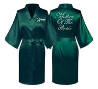 JPHCHSC Personalised Bride Satin Bridal Bathrobe, Handmade Wedding Kimono, Women's Dressing Gown, Bridesmaid Party Robes UK31X04