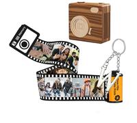 JPHCHSC Personalised Camera Film Roll Keyring, With Keyring Lette And Wooden Camera Packaging Box,Photo Roll Keychain,Gifts For Dad,Mom,Husband,Wife,Couple,Friends,Birthday,Wedding,Valentine'S Day