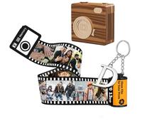 JPHCHSC Personalised Film Keychain, With Keyring Lette and Wooden Camera Packaging Box,Photo 5/10/15/20/25/30 Pcs,Gifts For Dad,Mom,Husband,Wife,Couple,Friends,Birthday,Wedding,Valentine'S Day