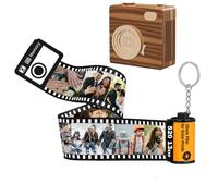 JPHCHSC Personalised Film Roll Keychain,With Wooden Camera Packaging Box，Photo 5/10/15/20/25/30 Pcs,Custom Camera Roll Keychain For Women,Dad,Mom,Husband,Wife,Gandma,Christmas,Birthday,Wedding