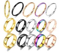 JPHCHSC Personalised Men's Stainless Steel Ring with name, 2/4/6/8MM Width Band, Hypoallergenic, Nickel-Free, Anti-Tarnish, Wedding Ring for Couples (Width 6mm, No.7 [Inner circumference 54mm])