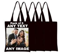 JPHCHSC Personalised Tote Bags,Reusable Shopping Bags,Canvas Bag Suitable For Teacher,Business, Birthdays,Party,Bridesmaid,Bride,Christmas,School,Grandma,Shopping