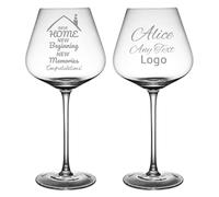 JPHCHSC Personalized New Home Gifts House Warming Wine Glass Gift - Custom Text and Logo Housewarming Present for Couple, Friend, Family, Neighbor, New Homeowners (Style A)