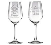 JPHCHSC Personalized New Home Gifts House Warming Wine Glass Gift - Custom Text and Logo Housewarming Present for Couple, Friend, Family, Neighbor, New Homeowners (Style C)