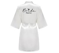 JPHCHSC Personalized Women's Satin Short Robe Bride Bridesmaids Kimono Weddng Day Robes Getting Ready Bridal Bathrobe Nightgown 71