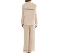 JPHCHSC Women Bride Pj Set Bachelorette Party Pyjama Hen Party Bridesmaid Pj Set Sleepwear Button-down Nightwear Mother Sister of the Bride Loungewear