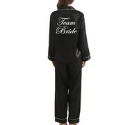 JPHCHSC Women Bride Pj Set Bachelorette Party Pyjama Hen Party Bridesmaid Pj Set Sleepwear Button-down Nightwear Mother Sister of the Bride Loungewear