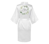 JPHCHSC Women's Bridesmaid Satin Dressing Gown, Mother of the Groom Robes, V-Neck Pyjamas for Wedding Party, Bride to be, Sister of the Groom, XXL, Polyester, Solid, V-neck, Tie Closure, Bath Robe
