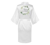 JPHCHSC Women's Mother of the Bride Robe, Satin Wedding Party Robe, V-Neck, S