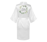 JPHCHSC Women's Mother of the Groom Robe, V-Neck Polyester Satin Kimono, S-2XL, Perfect for Wedding Party, Brides, Bridesmaids, Mothers of the Bride/Groom, Female, Bath Robe