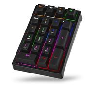 JPHTEK Number Pad, Mechanical Numeric Keyboard with RGB LED Backlit 21 Key Numpad Wireless 2.4G/Bluetooth 5.0/Wired USB-C RGB Backlit Numeric Keypad Rechargeable Numeric Keypad for Win/Mac