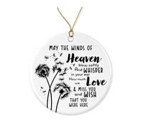 JPKDesigns May The Winds of Heaven Blow Softly Ornament - Forever Memorial Ornament - Remembrance Ornament - Merry Christmas Ceramic Ornament Printed on Both Sides
