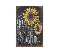 JPKIROZR retro You Are My Sunshine Sunflower Decor tin sign metal poster wall plaque decoration bar cafe home garage cave club garden Funny plant wall art, white-style, 11.8Inx7.9In
