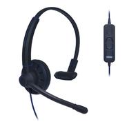 JPL USB Headset Commander-1 (V2) Monaural | USB-A Plug & Play | Professional Office/Contact Centre | Noise Cancelling | Incl Soft Pouch Case & A to C USB Adapter | Compatible with Major Softphones