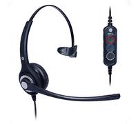 JPL Headset 401S-USB Monaural, Corded, Unified Communications Certified, Universal Plug & Play, In-line Control, Surround Shield Noise Cancelling Microphone (Ideal for Remote Home Workers) - Black