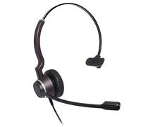 JPL Headset HAC-1 Monaural, Corded, Professional Office / Contact Centre, HAC Compatible, (QD) Quick Disconnect System, Suitable for Hearing Aware & Hearing Impaired Users - Black