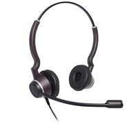 JPL Headset HAC-2 Binaural, Corded, Professional Office / Contact Centre, HAC Compatible, (QD) Quick Disconnect System, Suitable for Hearing Aware & Hearing Impaired Users - Black